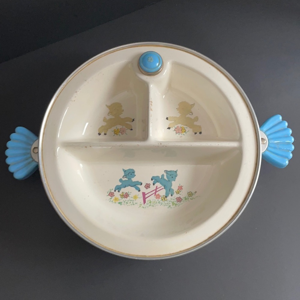 Vintage Infant Feeding Dish Majestic USA Collectibles Lamb